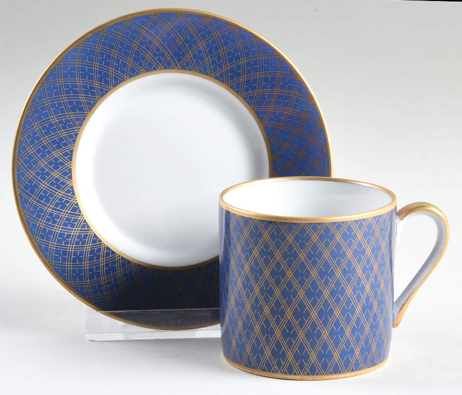 Imperial Dynasty Blue Flat Demitasse Cup & Saucer Set by Fitz & Floyd-1