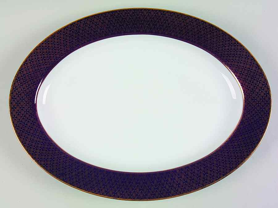 Imperial Dynasty Blue 14" Oval Serving Platter by Fitz & Floyd-1