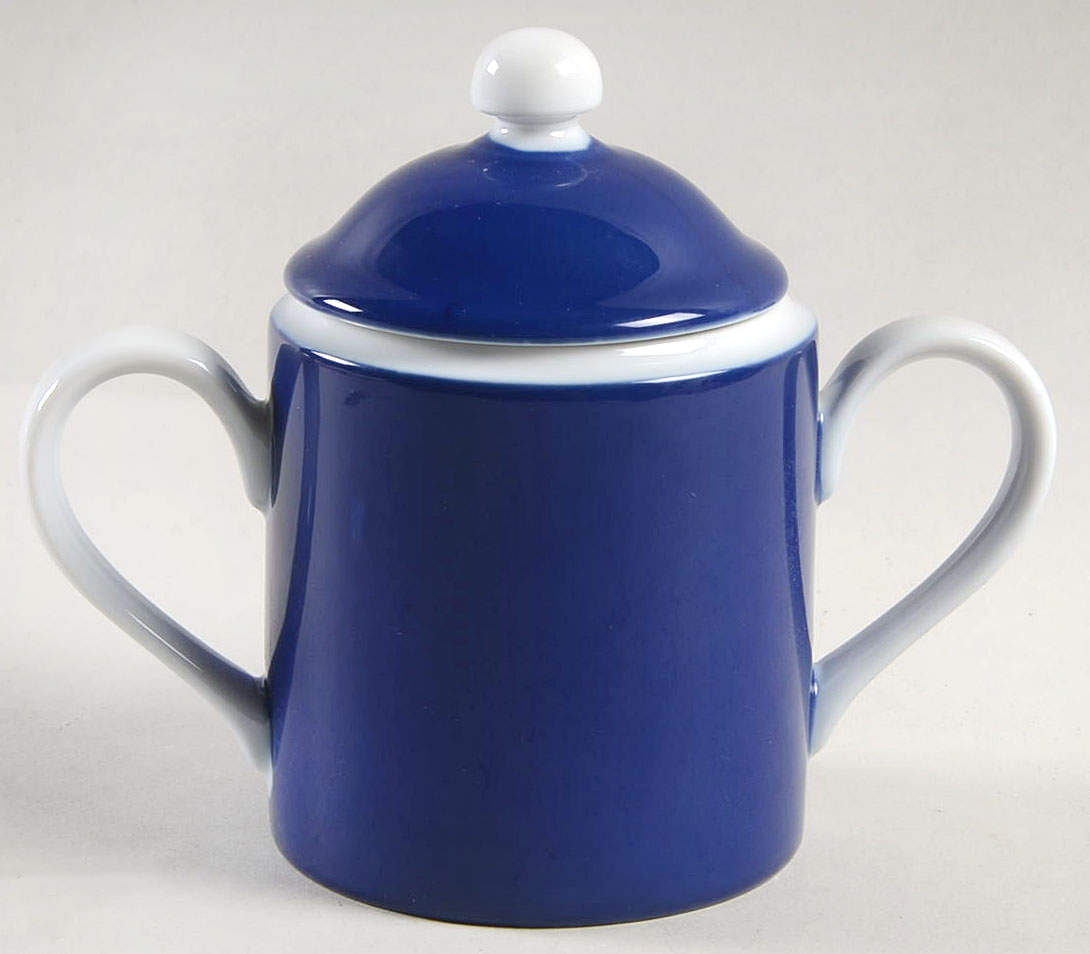 Imperial Dynasty Blue (In Glaze Blue) Sugar Bowl & Lid by Fitz & Floyd-1