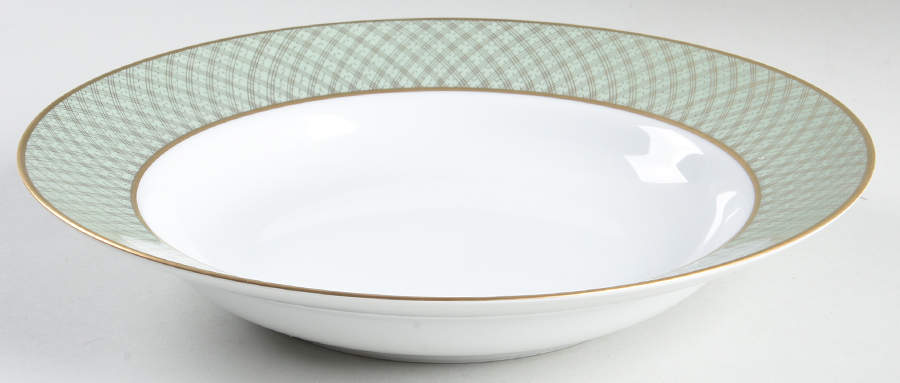 Imperial Dynasty Mint Green Large Rim Soup Bowl by Fitz & Floyd-1