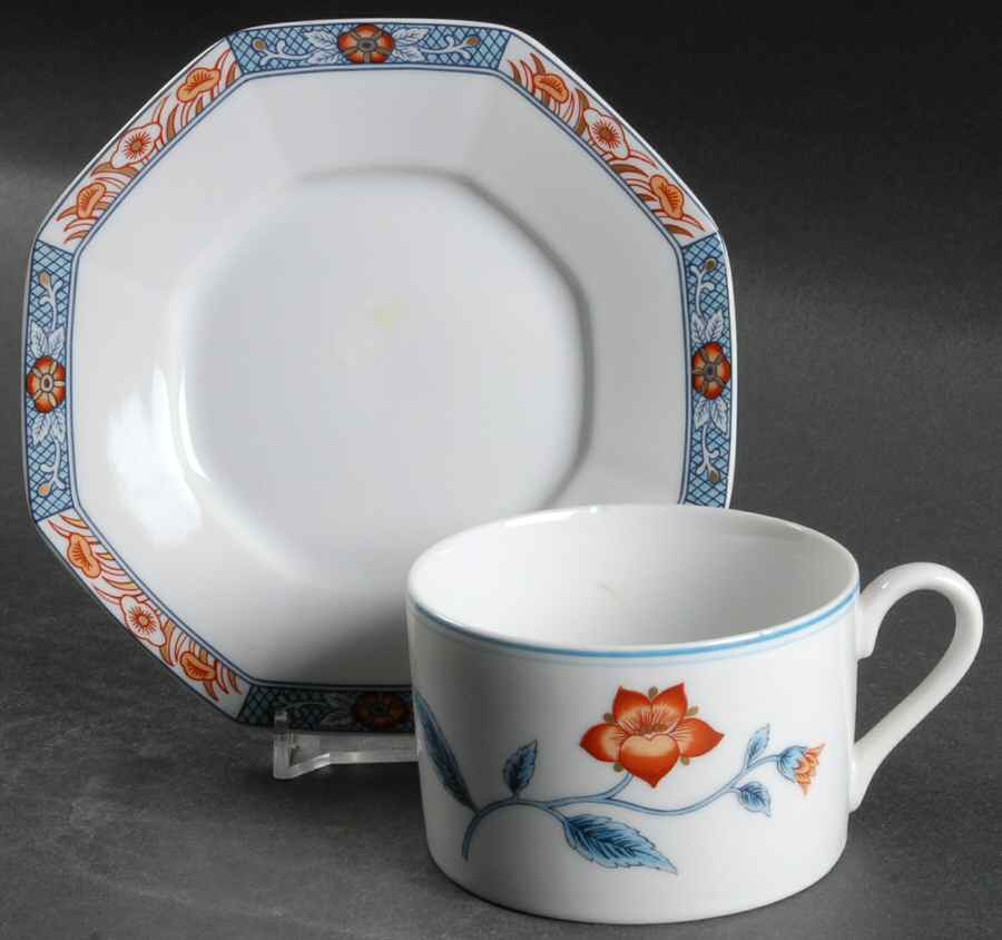Jardin De Chine Flat Cup & Saucer Set by Fitz & Floyd-1