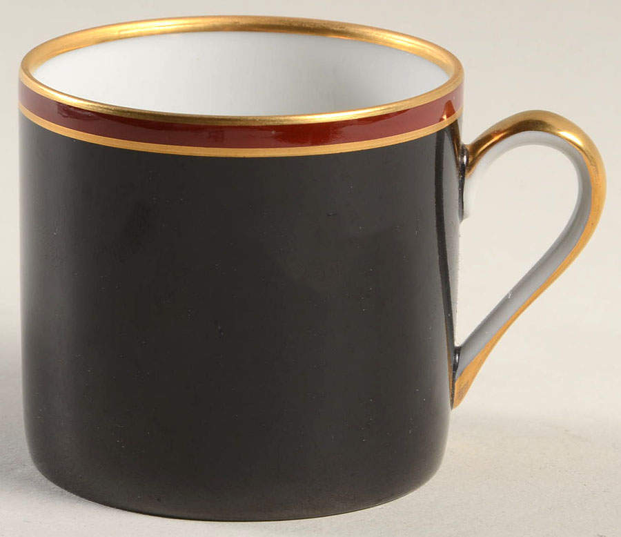 Kuruma (Black, Rust, Gold) Flat Demitasse Cup by Fitz & Floyd-1