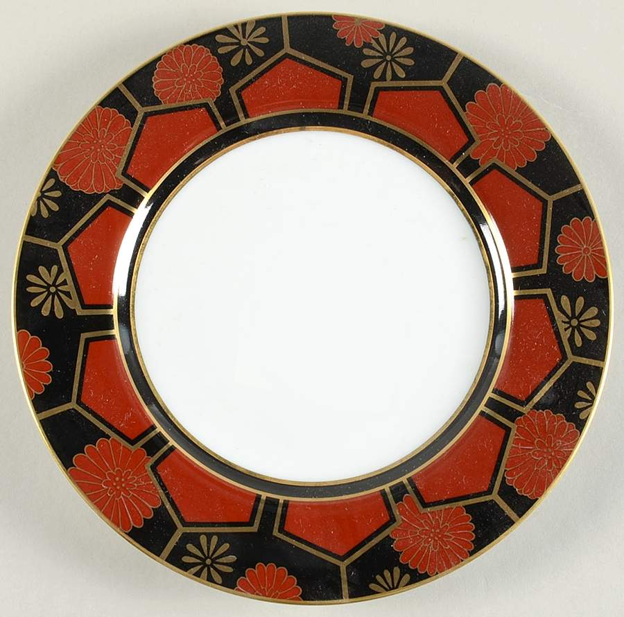Kuruma (Black, Rust, Gold) Salad Plate by Fitz & Floyd-1