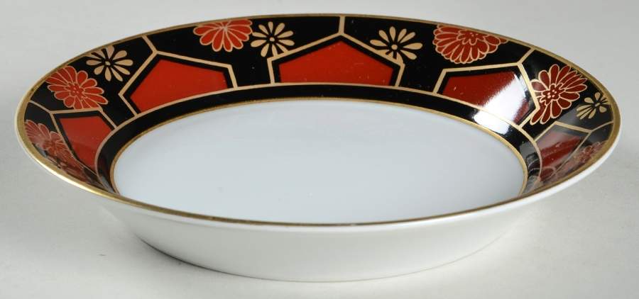 Kuruma (Black, Rust, Gold) Fruit/Dessert (Sauce) Bowl by Fitz & Floyd-1