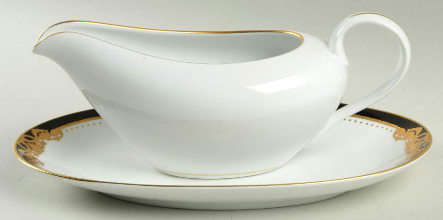 Lake Charles Gravy Boat & Underplate/Relish by Fitz & Floyd-1