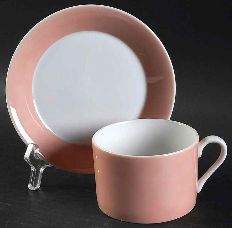 La Ronde Peach Flat Cup & Saucer Set by Fitz & Floyd-1