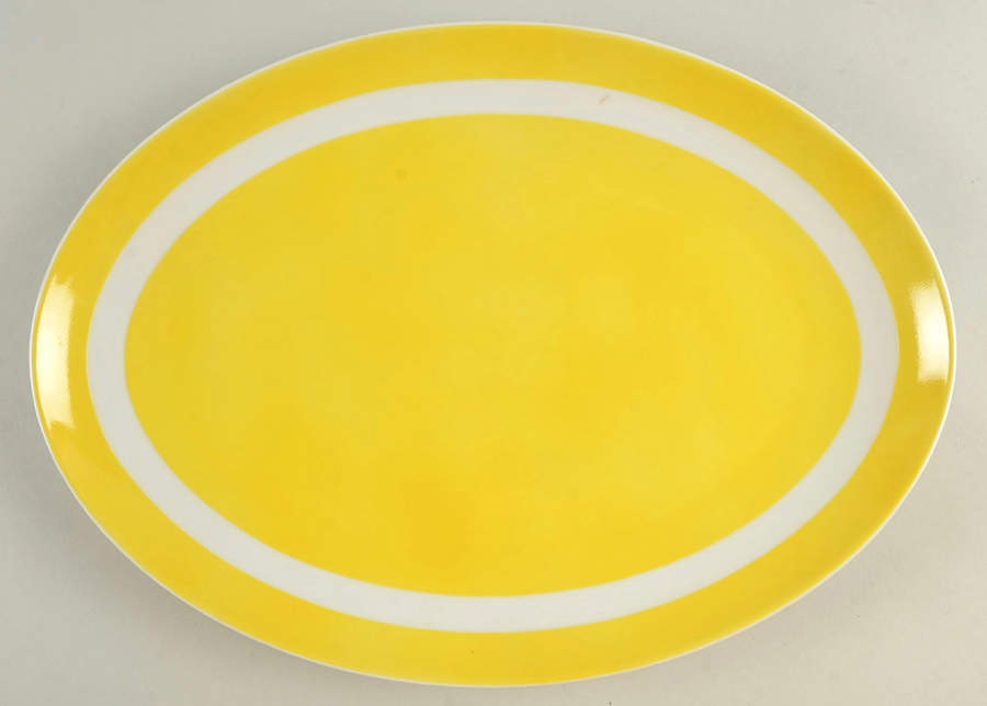 La Ronde Dark Yellow 14" Oval Serving Platter by Fitz & Floyd-1