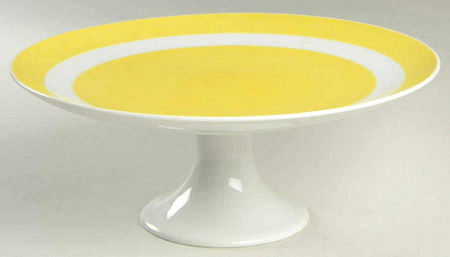 La Ronde Dark Yellow 10" Diameter Pedestal Cake Stand by Fitz & Floyd-1