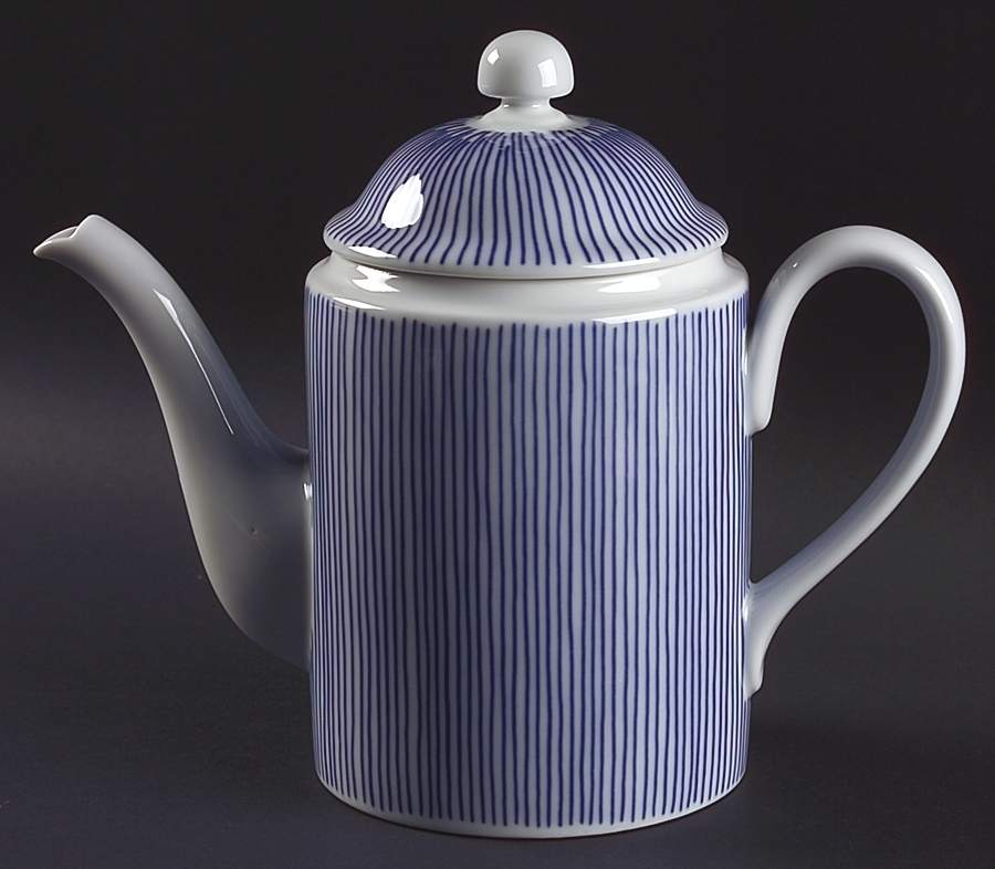 Les Bands Blue Coffee Pot & Lid by Fitz & Floyd-1