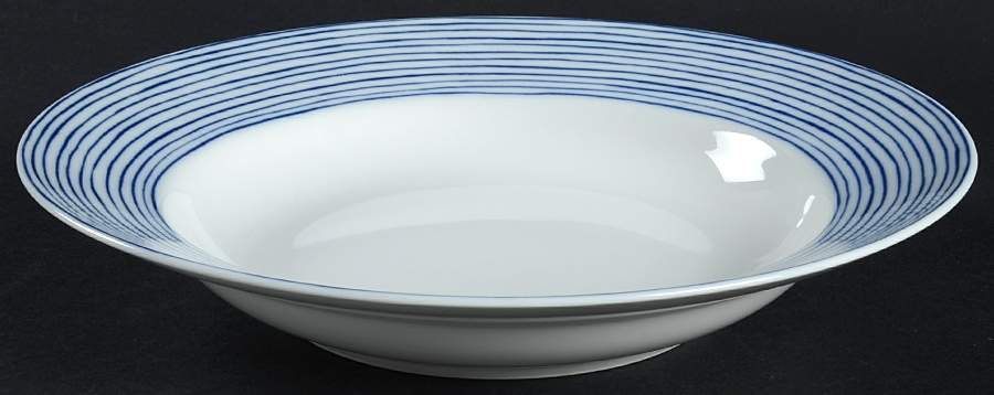 Les Bands Blue Large Rim Soup Bowl by Fitz & Floyd-1