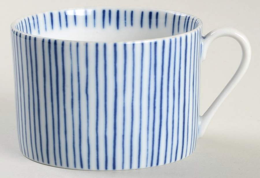 Les Bands Blue Flat Cup by Fitz & Floyd-1