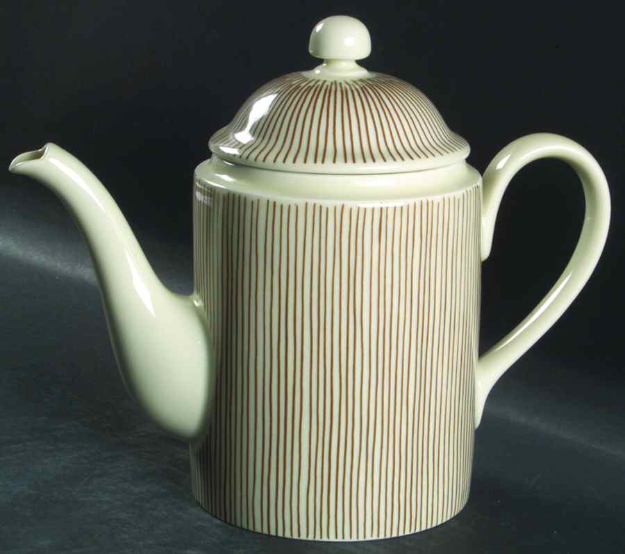 Les Bands Brown Coffee Pot & Lid by Fitz & Floyd-1
