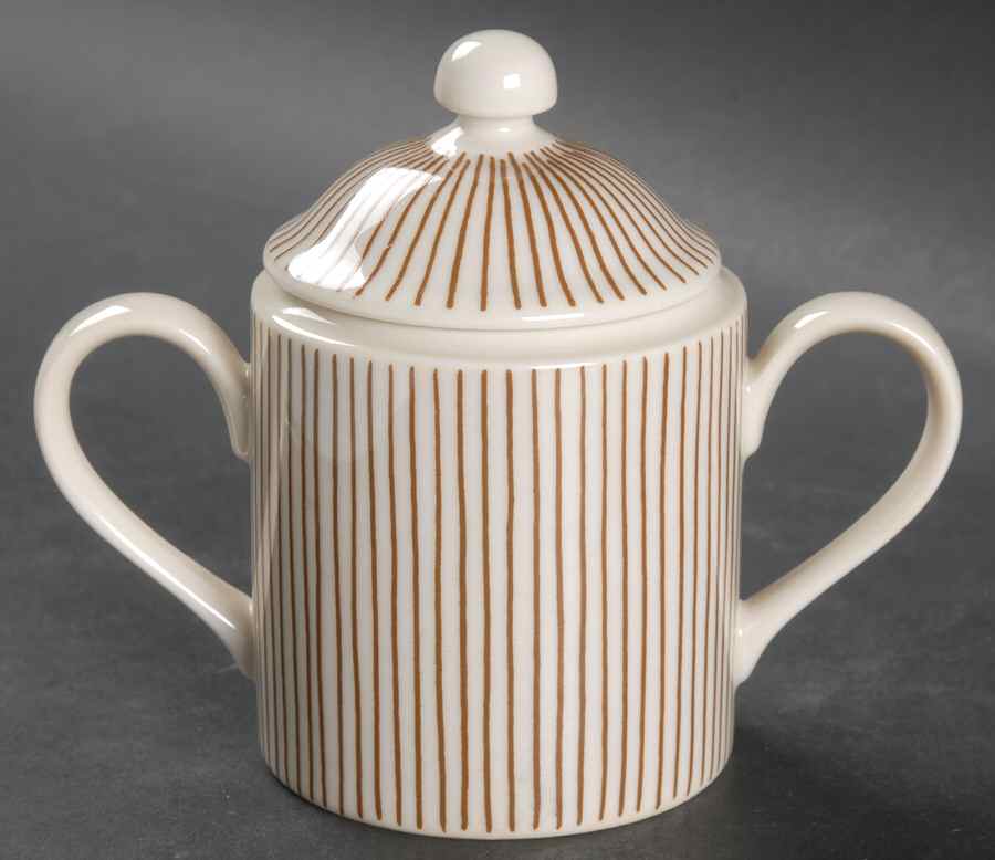 Les Bands Brown Sugar Bowl & Lid by Fitz & Floyd-1