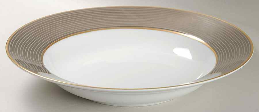 Les Bandes Platinees Large Rim Soup Bowl by Fitz & Floyd-1
