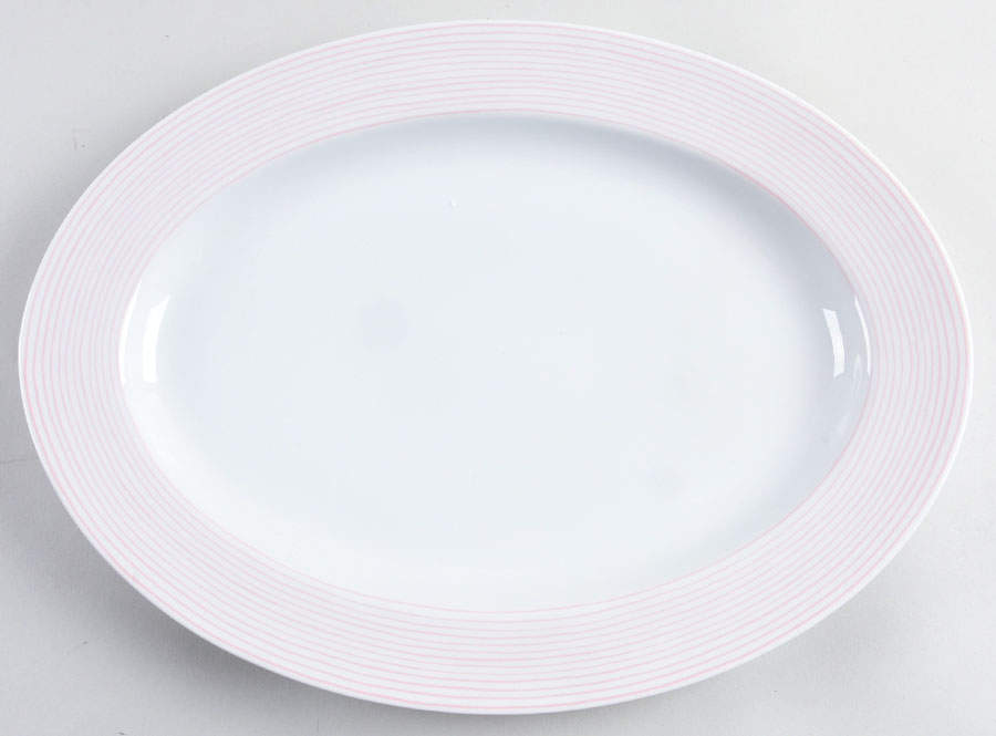 Les Bands Pink 14" Oval Serving Platter by Fitz & Floyd-1
