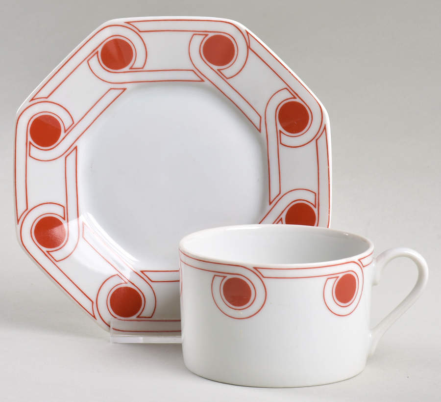 Le Continentale Terra Cotta Flat Cup & Saucer Set by Fitz & Floyd-1
