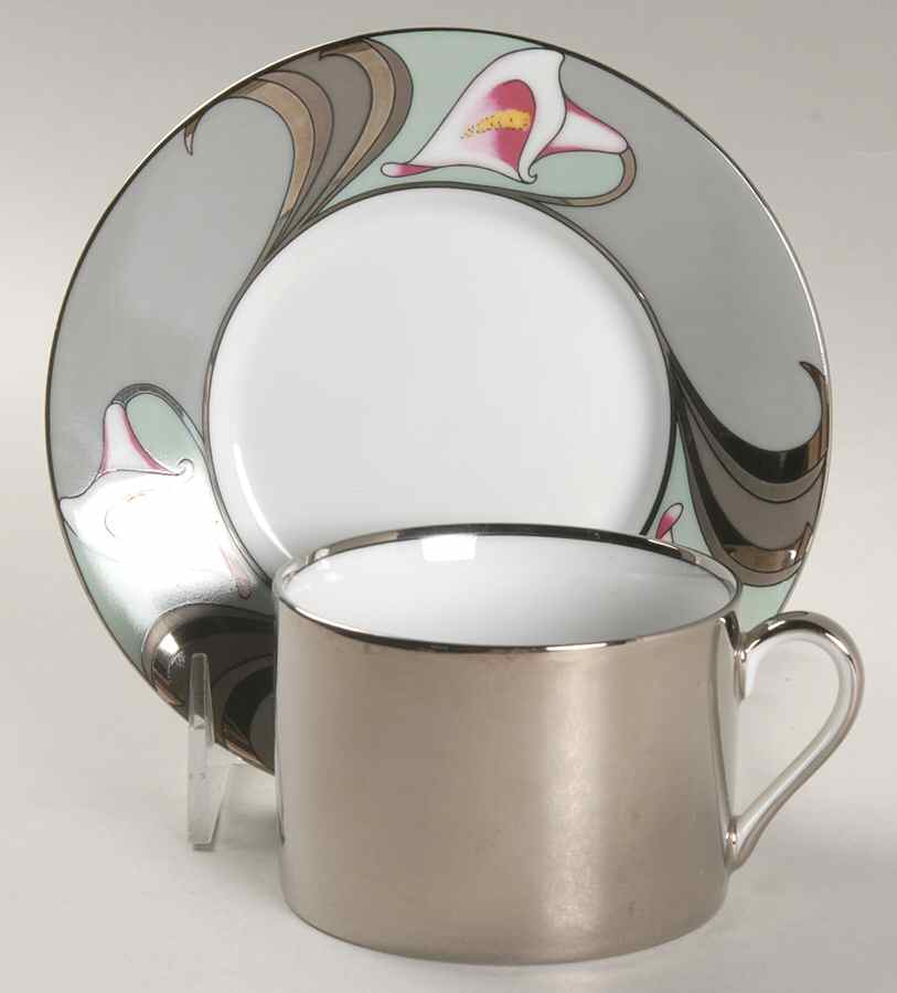 Lis De Platine Flat Cup & Saucer Set by Fitz & Floyd-1