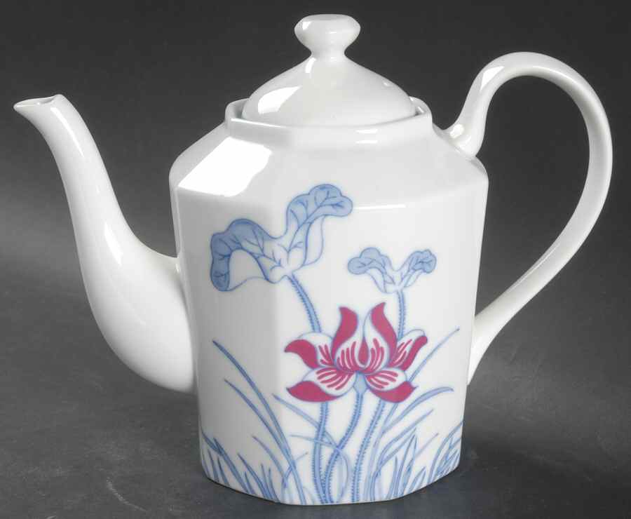 Lotus Bleu Teapot & Lid by Fitz & Floyd-1