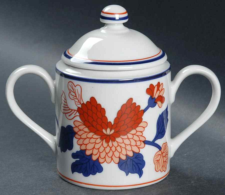 Mandarin Garden Sugar Bowl & Lid by Fitz & Floyd-1