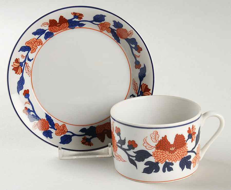 Mandarin Garden Flat Cup & Saucer Set by Fitz & Floyd-1