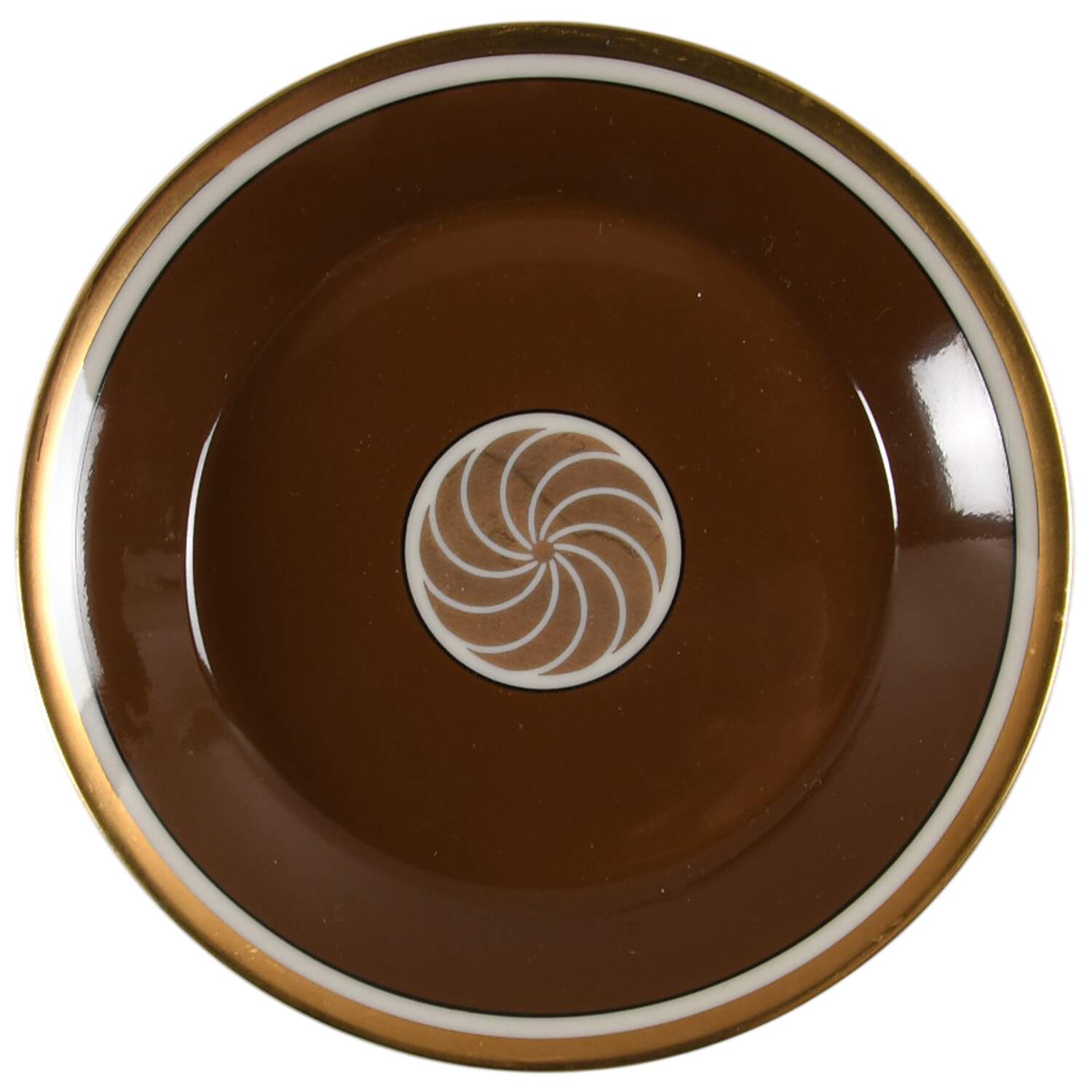 Medaillon D'Or Dark Brown Saucer by Fitz & Floyd-1