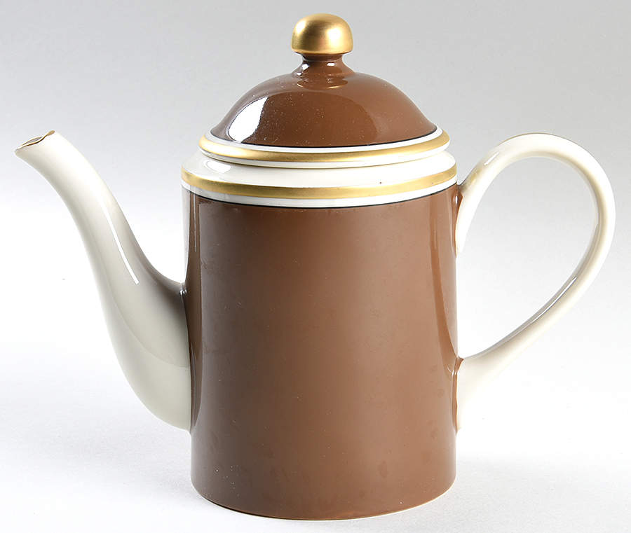 Medaillon d'Or Cognac (Medium Brown) Mini Coffee Pot & Lid by Fitz & Floyd-1