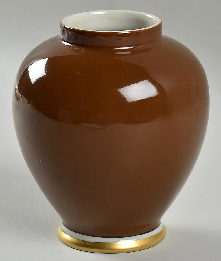 Medaillon d'Or Cognac (Medium Brown) Small Ginger Jar No Lid by Fitz & Floyd-1