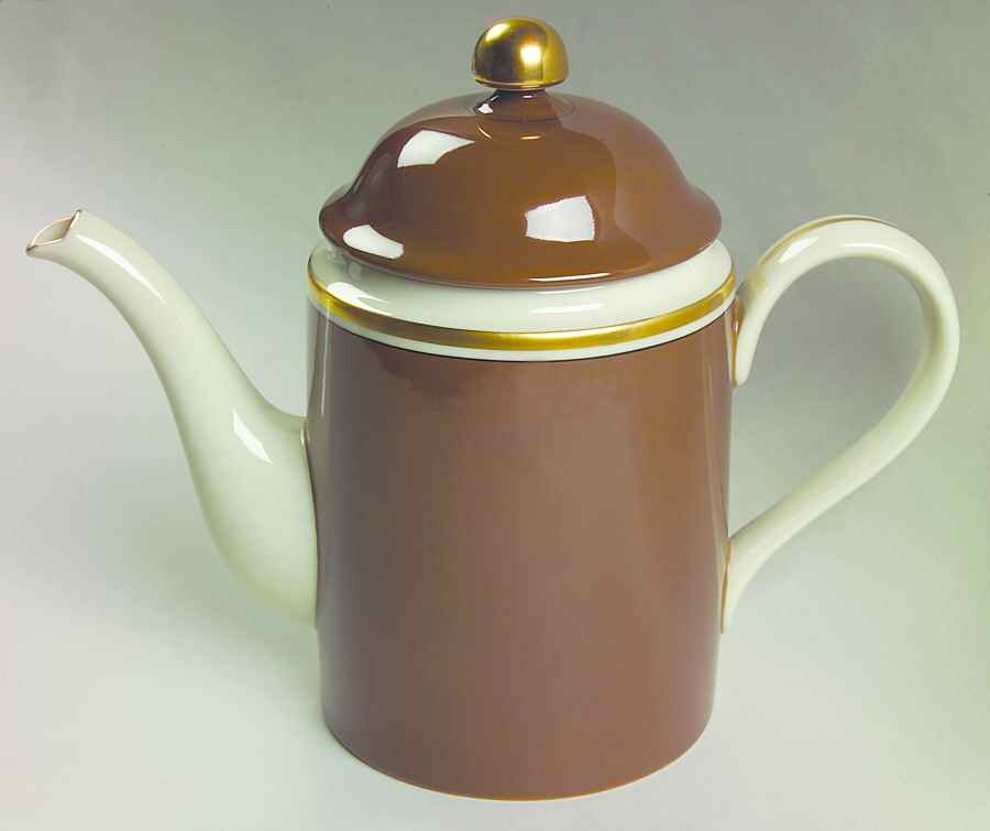 Medaillon d'Or Cognac (Medium Brown) Coffee Pot & Lid by Fitz & Floyd-1