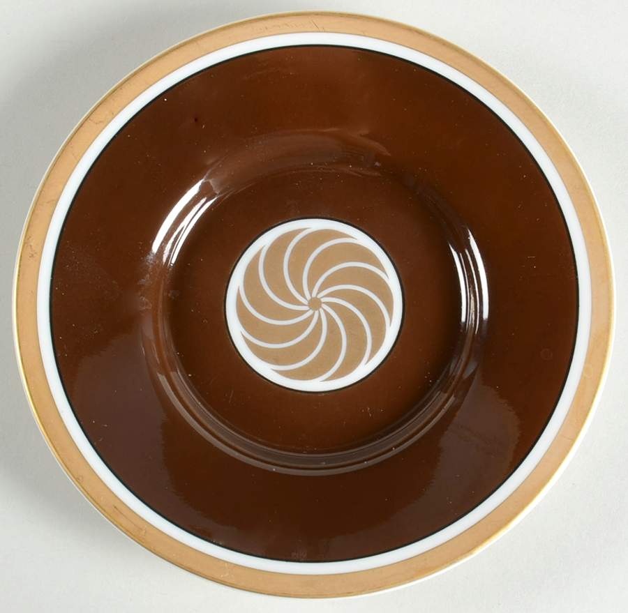 Medaillon d'Or Cognac (Medium Brown) Saucer for Demitasse Cup by Fitz & Floyd-1