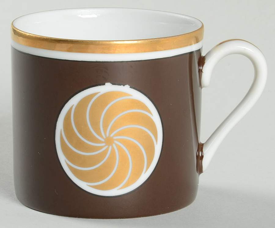 Medaillon d'Or Cognac (Medium Brown) Flat Demitasse Cup by Fitz & Floyd-1