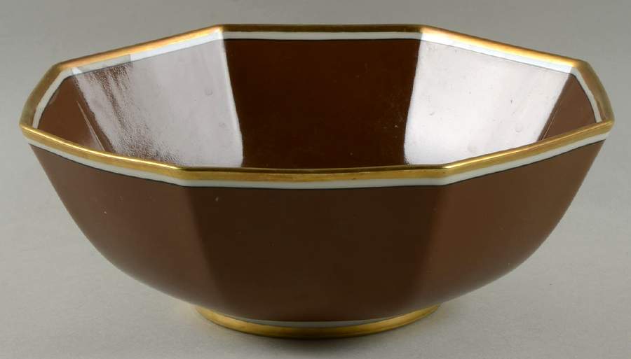 Medaillon d'Or Cognac (Medium Brown) 8" Octagonal Vegetable Bowl by Fitz & Floyd-1