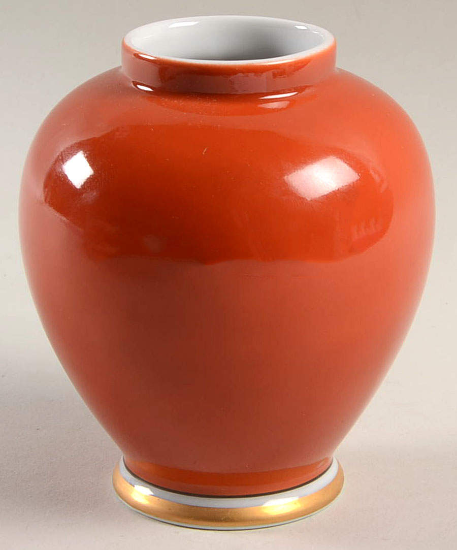 Medaillon d'Or Orange (Terra Cotta) Small Ginger Jar No Lid by Fitz & Floyd-1
