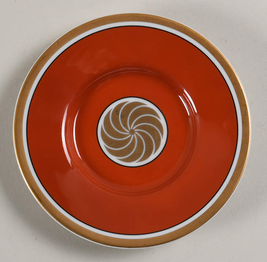 Medaillon d'Or Orange (Terra Cotta) Saucer for Demitasse Cup by Fitz & Floyd-1