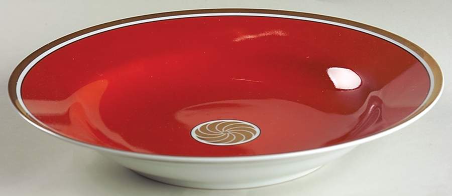 Medaillon d'Or Orange (Terra Cotta) Large Rim Soup Bowl by Fitz & Floyd-1
