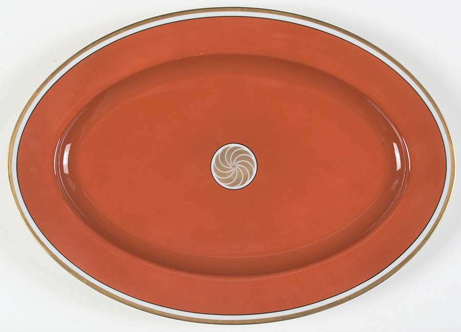 Medaillon d'Or Orange (Terra Cotta) 14" Oval Serving Platter by Fitz & Floyd-1