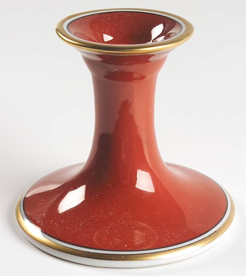 Medaillon d'Or Orange (Terra Cotta) 3" Candlestick by Fitz & Floyd-1