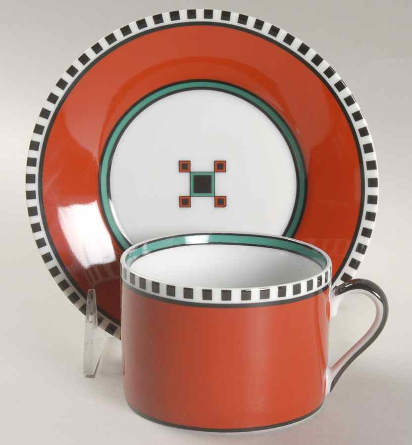 Mezzo Russet Flat Cup & Saucer Set by Fitz & Floyd-1