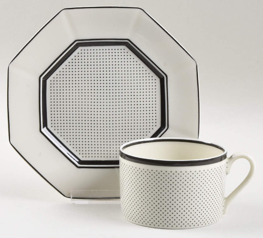 Mille Tache Flat Cup & Saucer Set by Fitz & Floyd-1