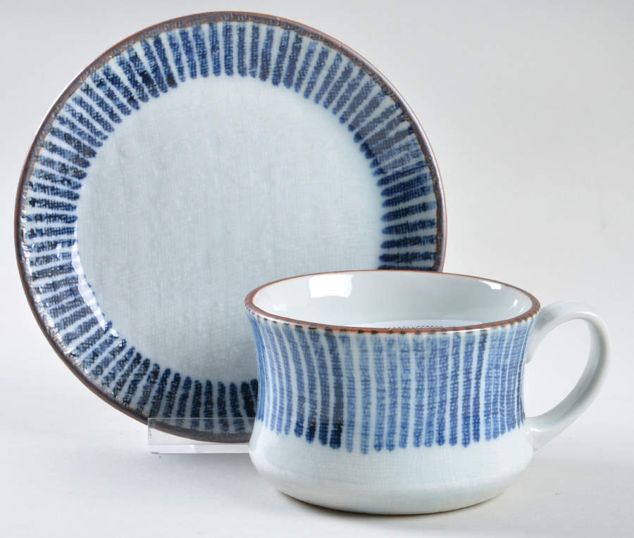 Mingei Flat Cup & Saucer Set by Fitz & Floyd-1