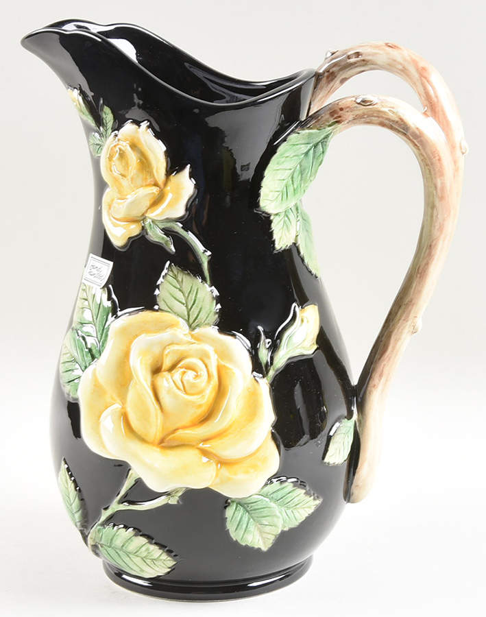 Midnight Rose (Yellow Rose) 56 Oz Pitcher by Fitz & Floyd-1
