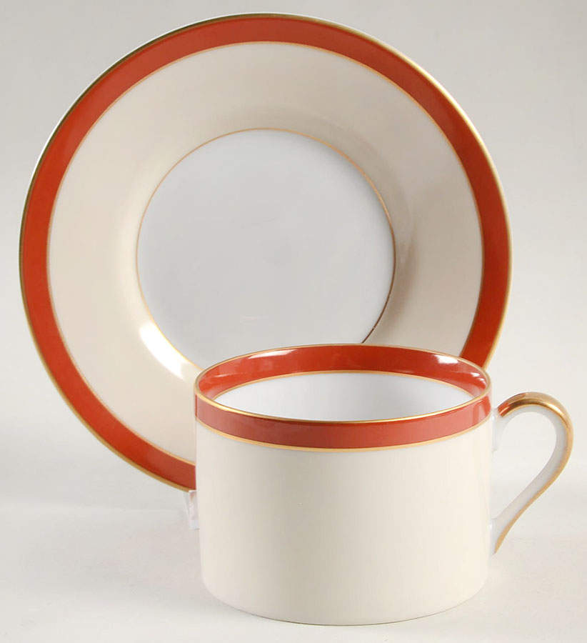 Montmartre Terra Cotta Flat Cup & Saucer Set by Fitz & Floyd-1