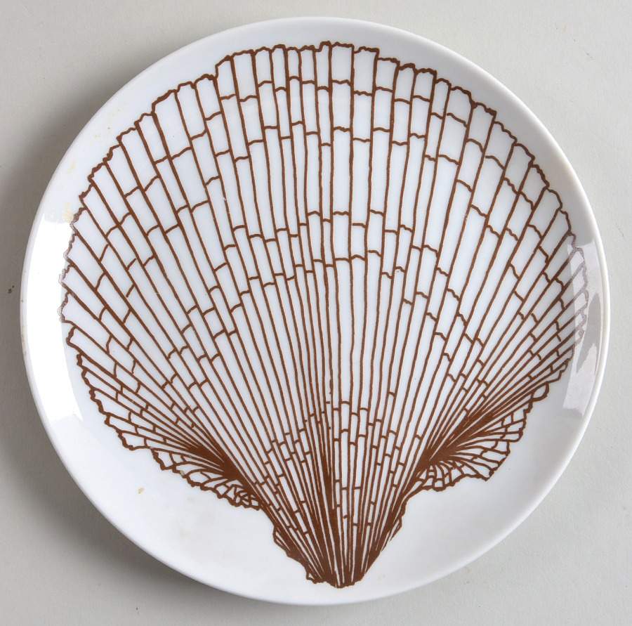 Monotone Shell Brown Salad Plate by Fitz & Floyd-1