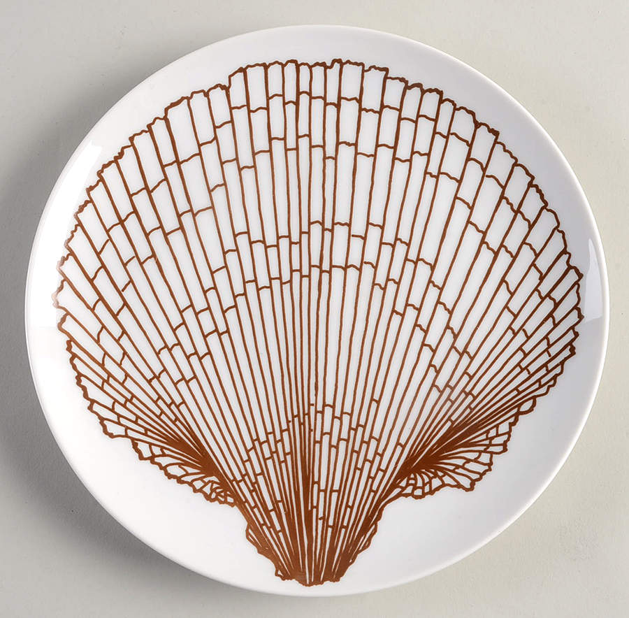 Monotone Shell Brown Luncheon Plate by Fitz & Floyd-1