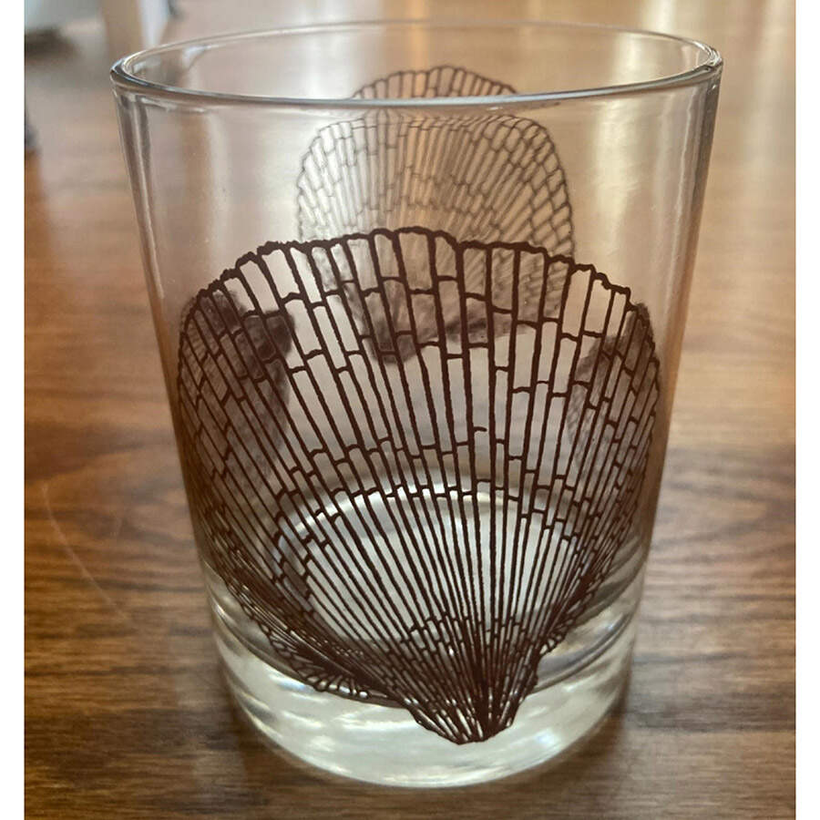Monotone Shell Brown Glassware Double Old Fashioned by Fitz & Floyd-1