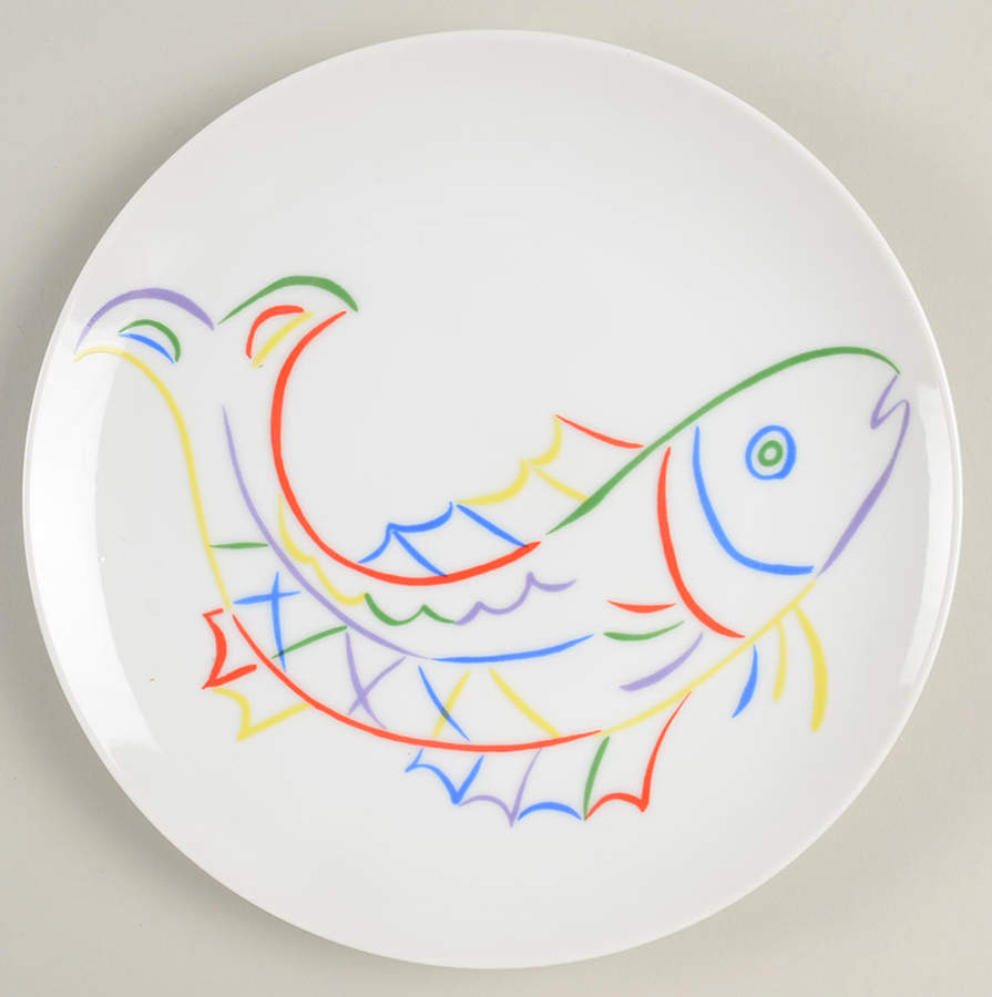 Neon Fish Salad Plate by Fitz & Floyd-1