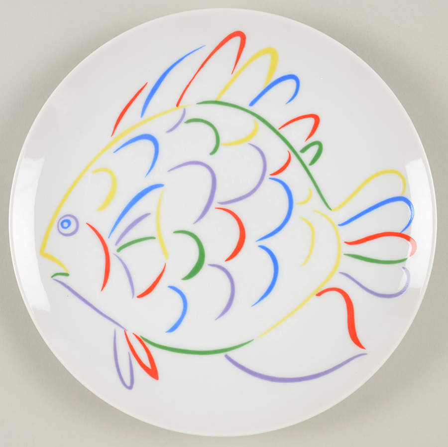 Neon Fish Salad Plate by Fitz & Floyd-1