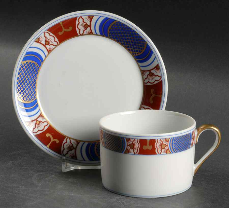 Nishiki Flat Cup & Saucer Set by Fitz & Floyd-1