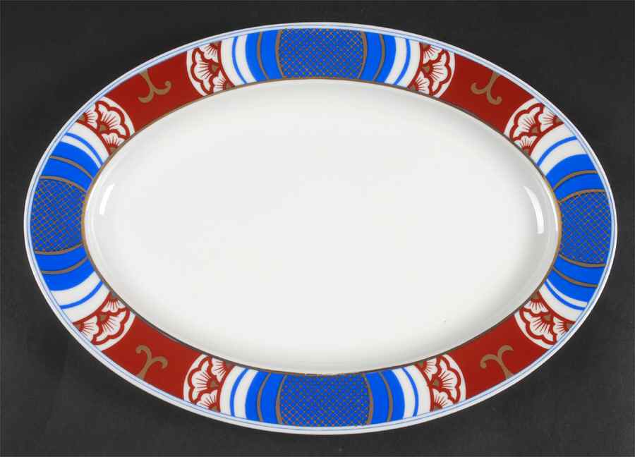 Nishiki 14" Oval Serving Platter by Fitz & Floyd-1