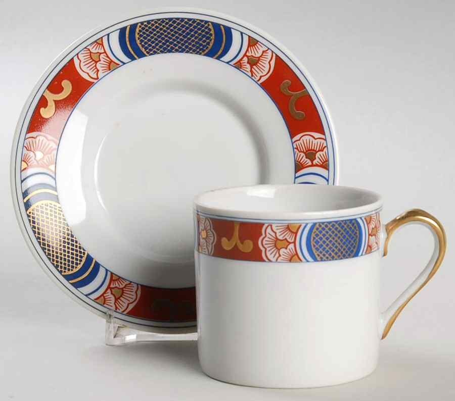 Nishiki Flat Demitasse Cup & Saucer Set by Fitz & Floyd-1