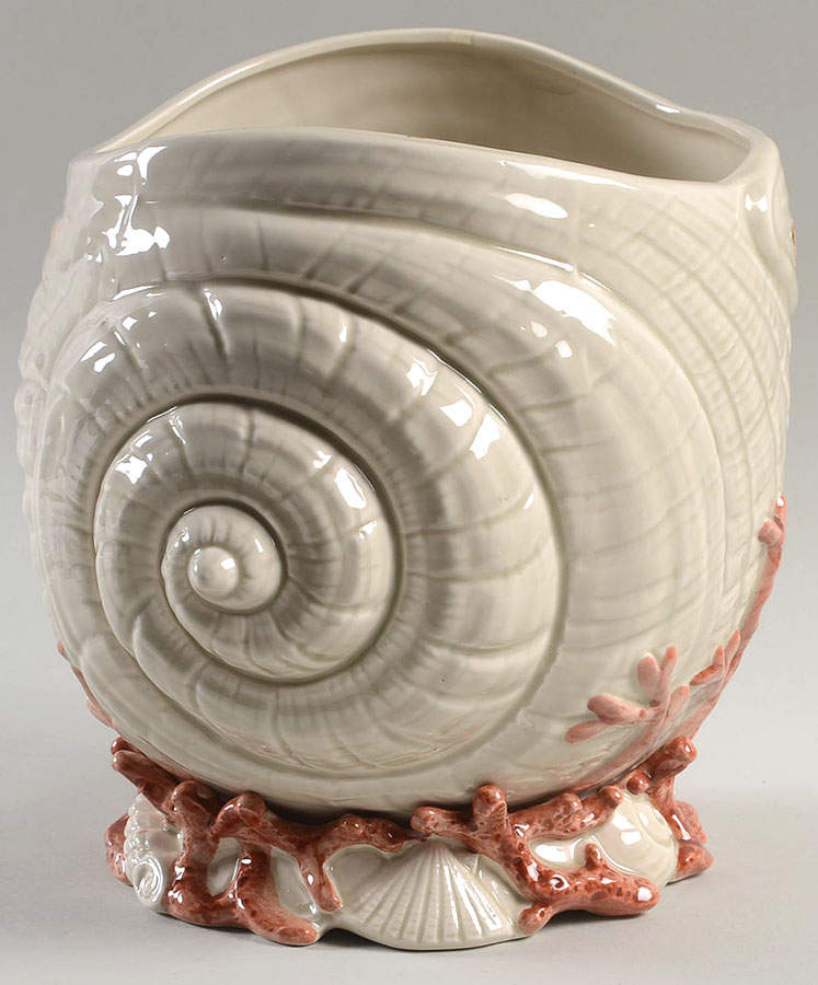 Oceana (Pink Coral Edge) Large Cachepot by Fitz & Floyd-1